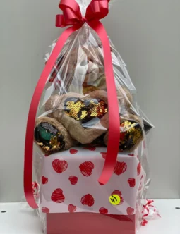 Teddy Hamper Gold Heart