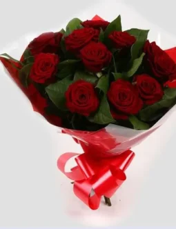 12 Red long Stem Roses Bouquet